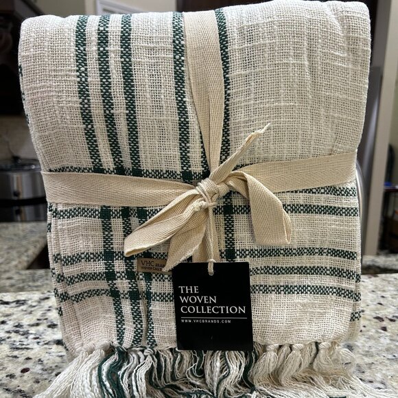VHC Brands April & Olive Farmhouse Collection Pine Grove Plaid Woven Throw 50X60 - Picture 2 of 6